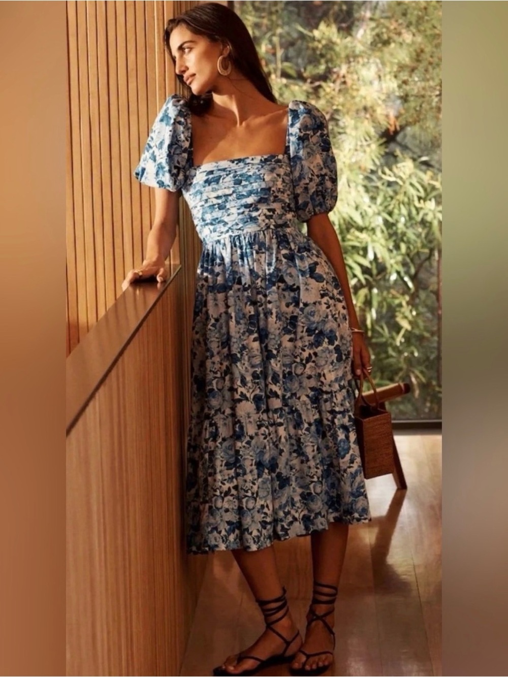 Abercrombie Emerson Puff-Sleeve Midi Dress